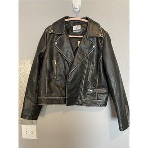 Urban Outfitters Faux Leather Jacket Size Medium Black Distressed